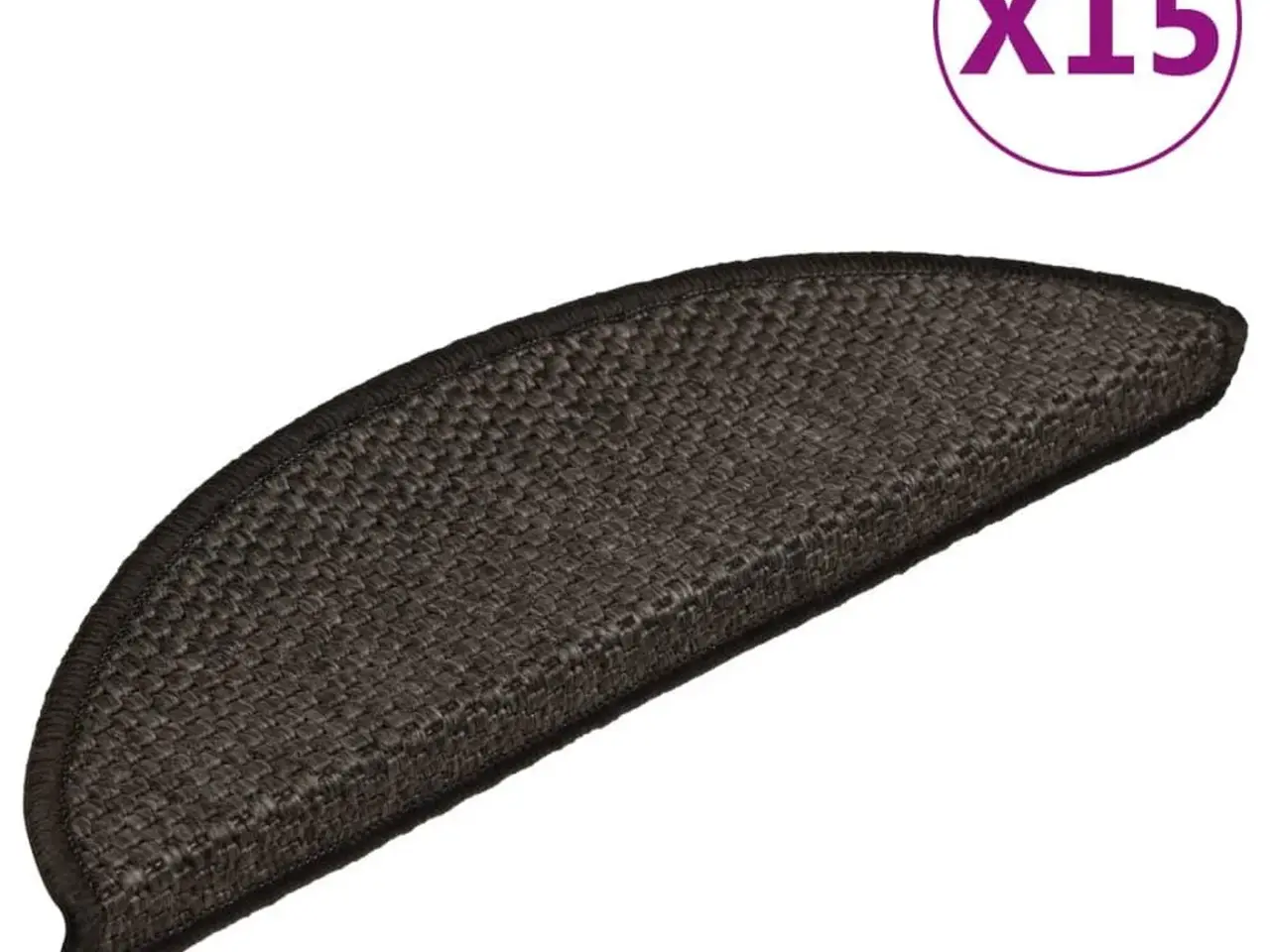 Billede 2 - Selvklæbende trappemåtter 15 stk. 56x17x3cm sisal-look antracit