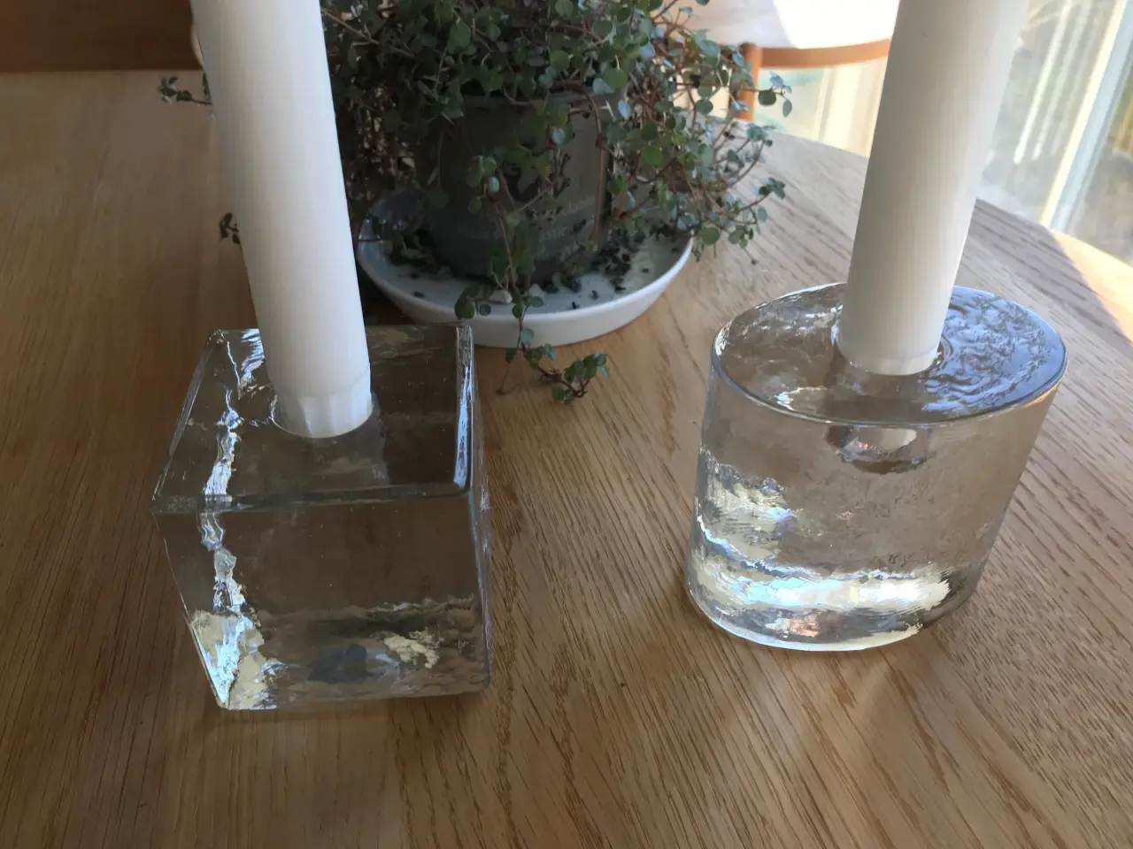 Billede 3 - Glaslysestager i massiv glas