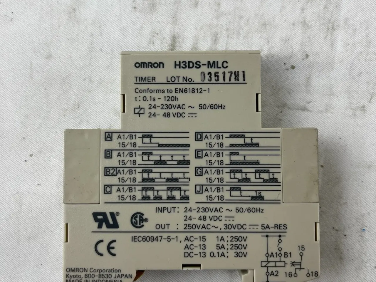 Billede 3 - Omron H3DS-MLC Multifunction Timer relæ 24-230VAC