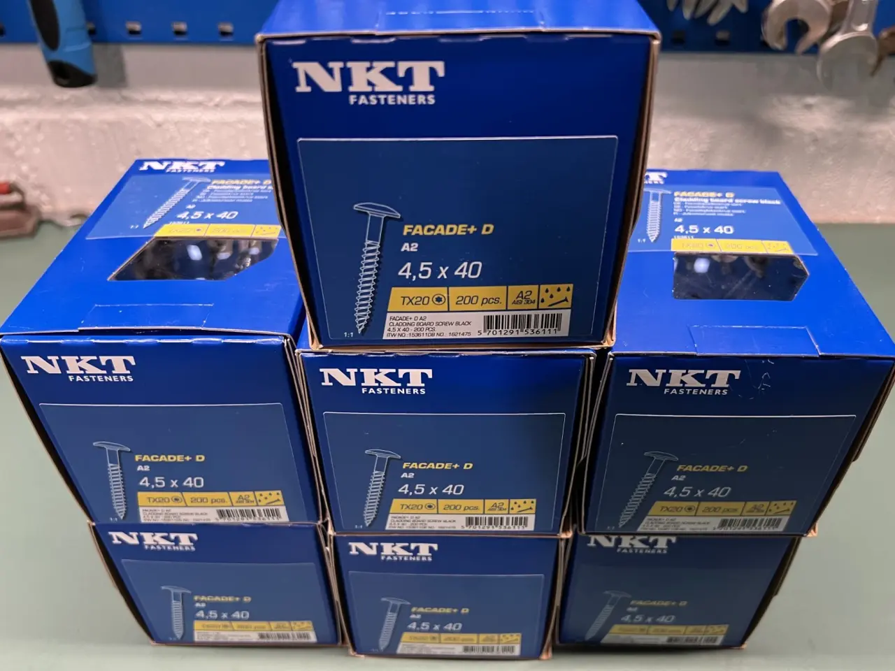Billede 1 - 7 ksr. NKT Facade skruer Rustfri 4,5 x 40 mm