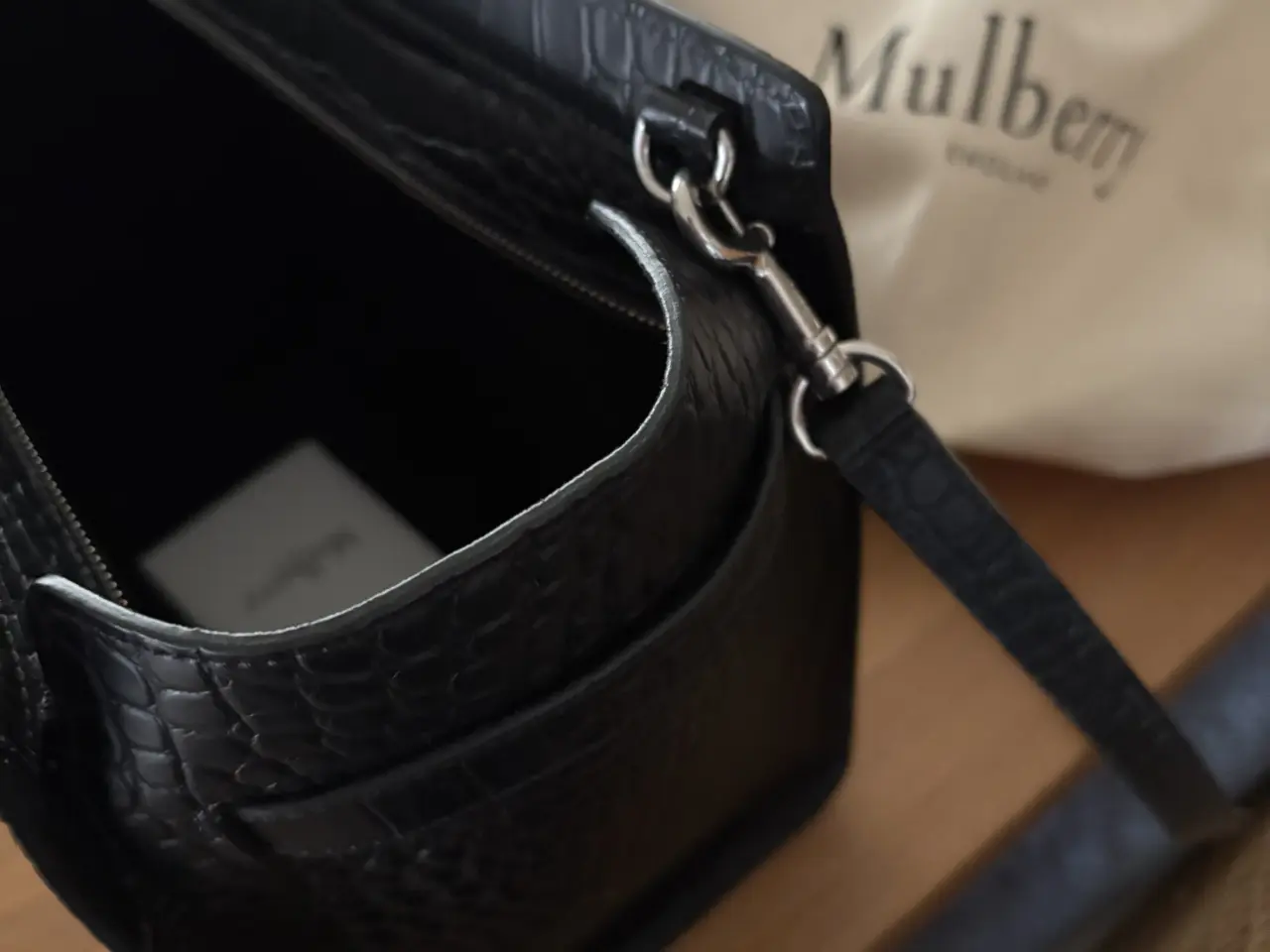 Billede 9 - Mulberry small zipped Bayswater, Croc.