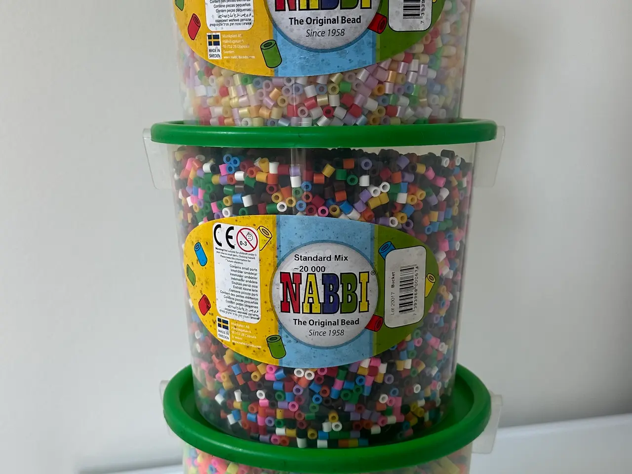 Billede 1 - NABBI rørperler, 3 spande á 20.000 stk.
