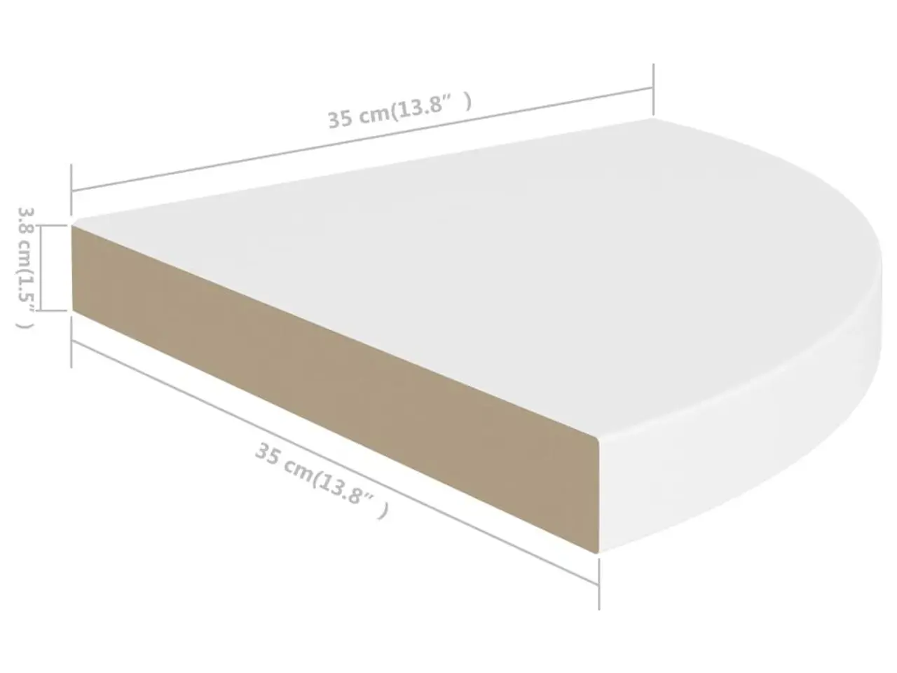 Billede 8 - Svævende hjørnehylder 2 stk. hvide 35x35x3,8 cm MDF