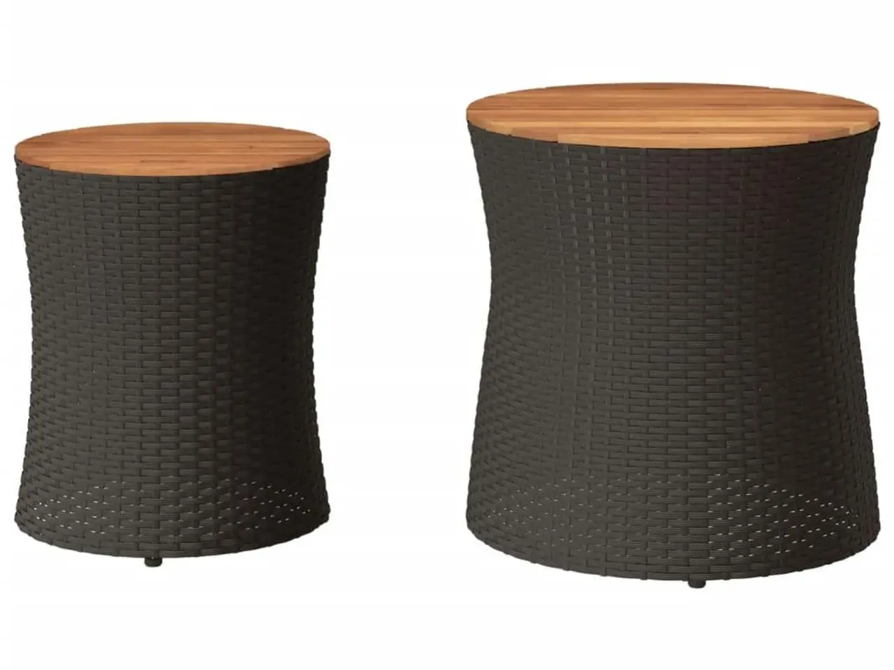 Billede 4 - Haveborde 2 stk. med træplade polyrattan sort