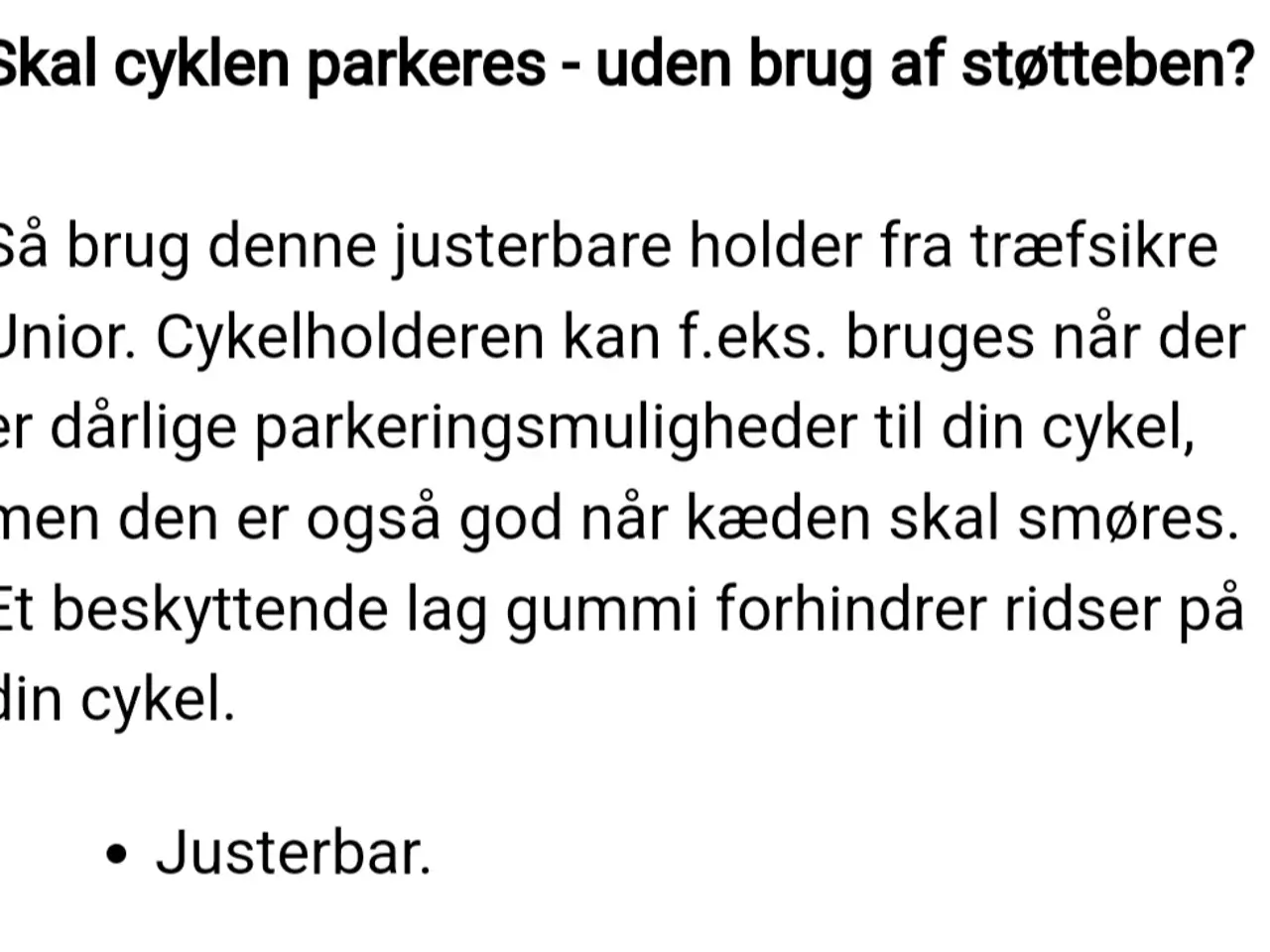 Billede 1 - cykelholder justerbar