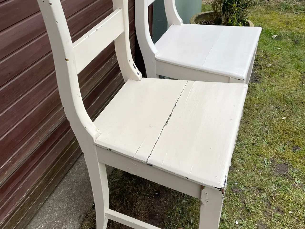 Billede 3 - Stol hvidmalet gammel