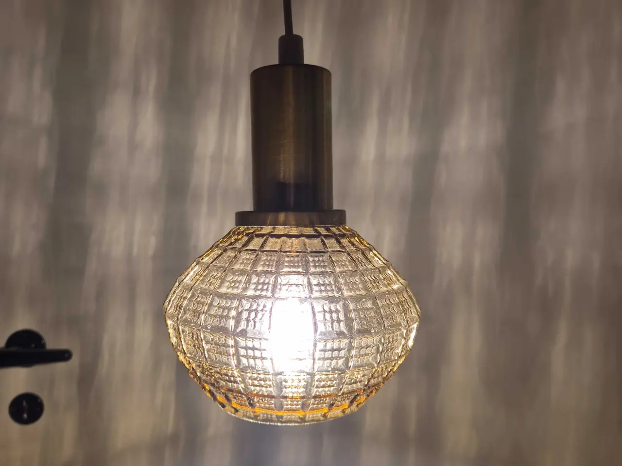 Billede 5 - Smukke retrolamper i ravfarvet glas
