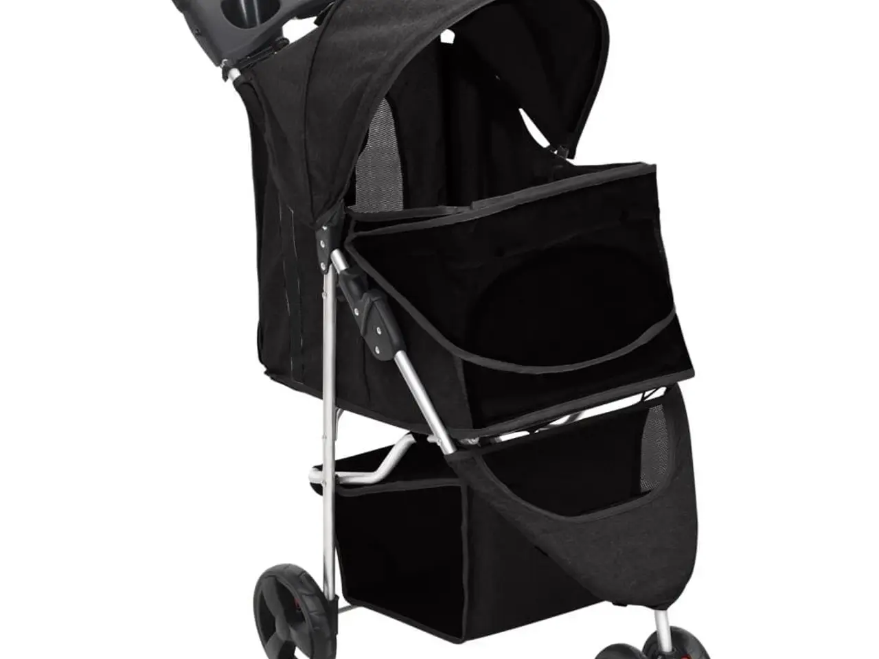 Billede 3 - Foldbar hundeklapvogn 80x46x98 cm oxfordstof sort