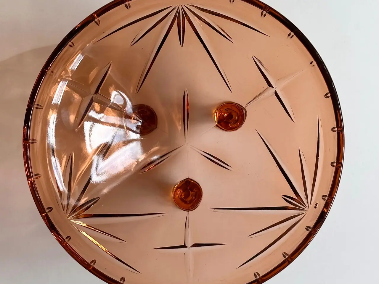 Billede 4 - Rosa glasskål m 3 fødder