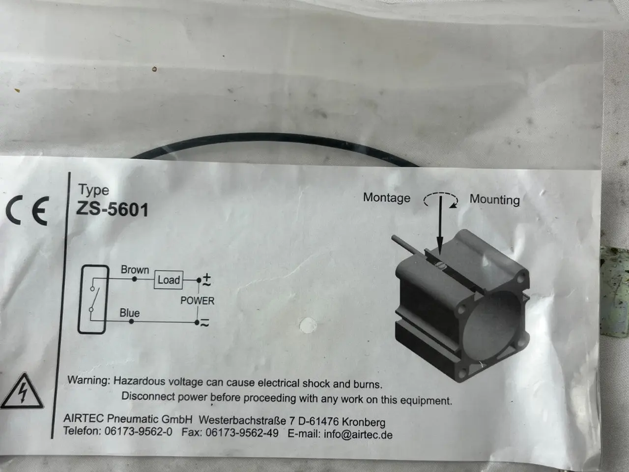 Billede 5 - Airtec ZS-5601 Cylinder Reed kontakt Sensor CE ny