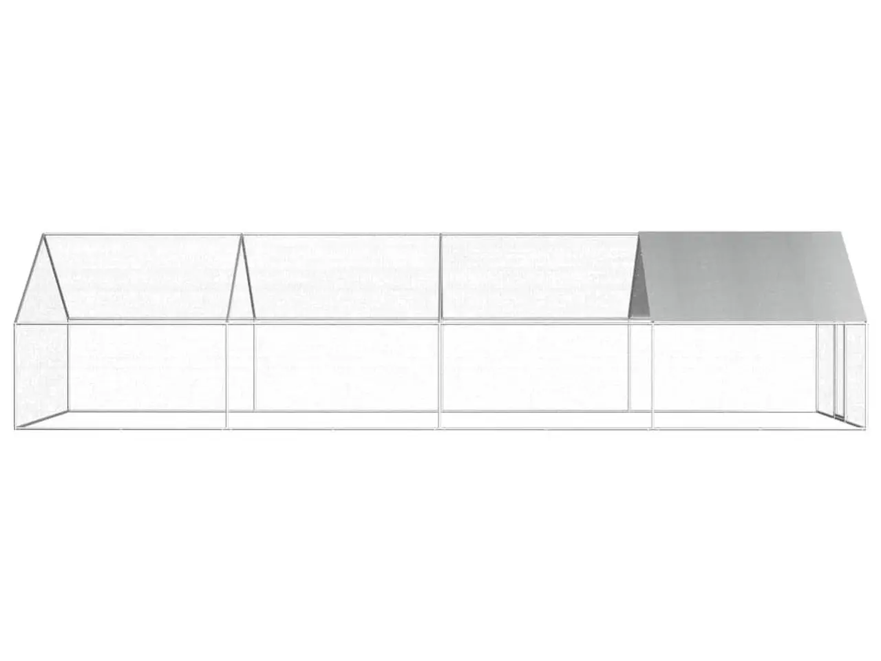 Billede 3 - Udendørs hønsebur 2,75 × 8 × 1,92 m - galvaniseret stål med PE-tag