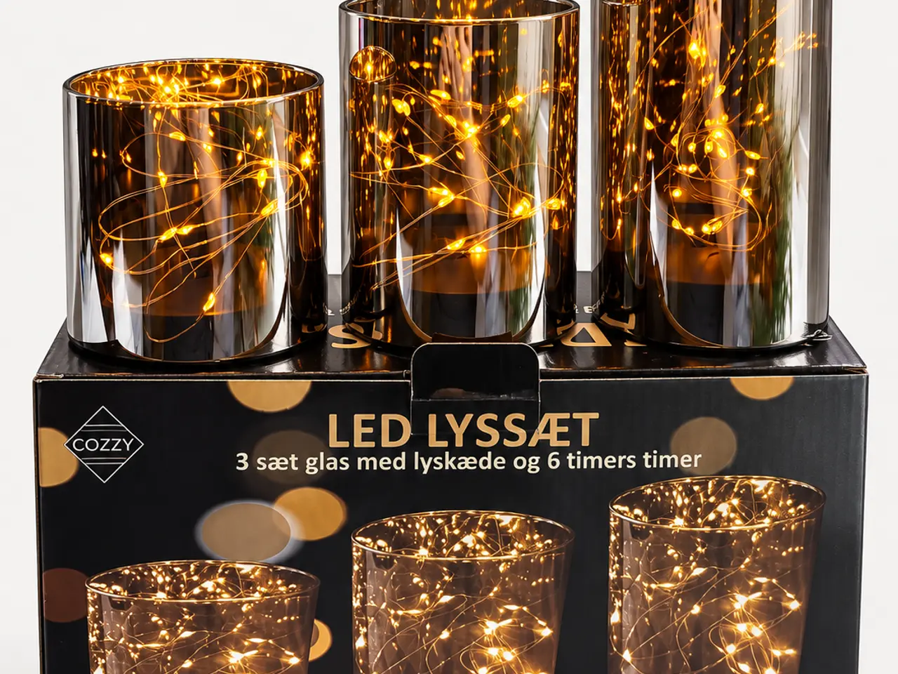 Billede 1 - COZZY LED-lyssæt med 3 glas
