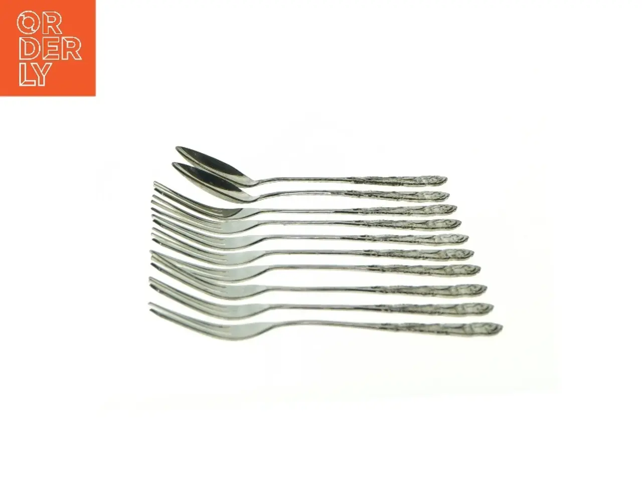 Billede 3 - Bestik (8 gafler og 2 skeer) fra Ukendt (str. L: 12cm og L: 12,5cm)