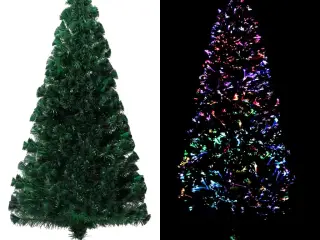 Kunstigt juletræ med juletræsfod 120 cm fiberoptik