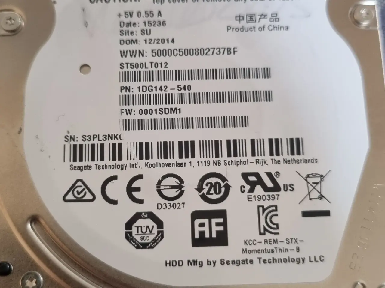 Billede 1 - Seagate 500GB 2.5" harddisk!