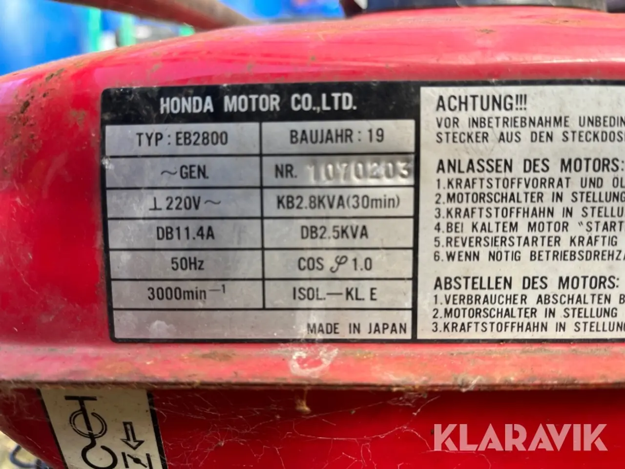 Billede 7 - Generator Honda EB 2800