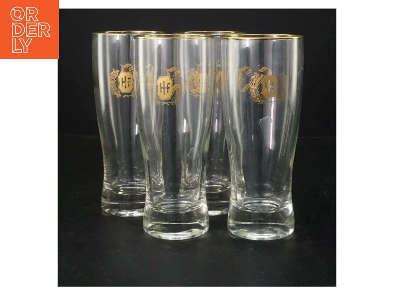 Billede 1 - Sæt af glas med guldkant (str. 17,5 cm)