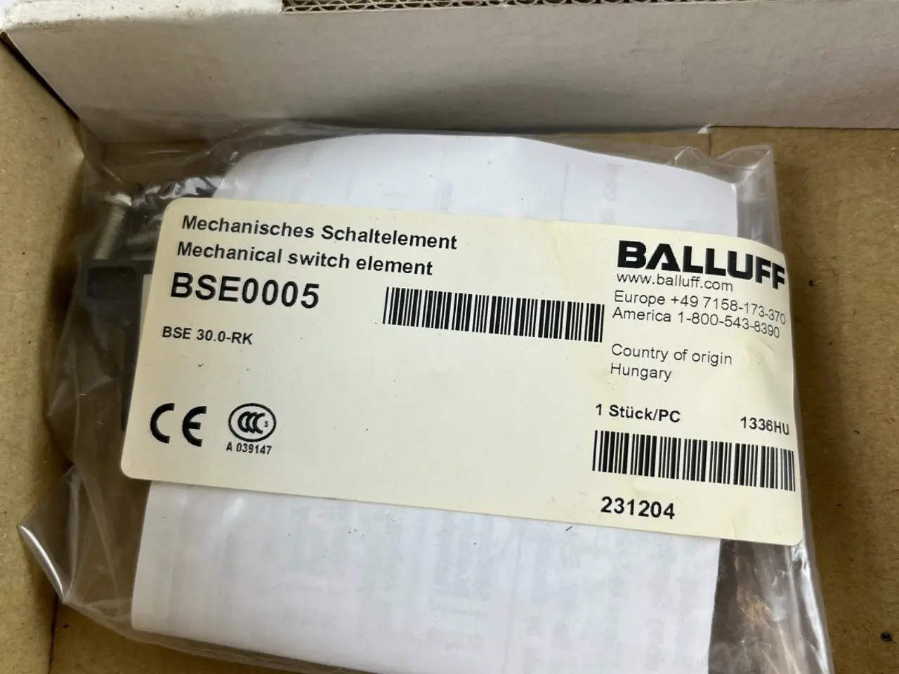 Billede 1 - Balluff BSE0005 BSE 30.0-RK Mechanical Element Cam
