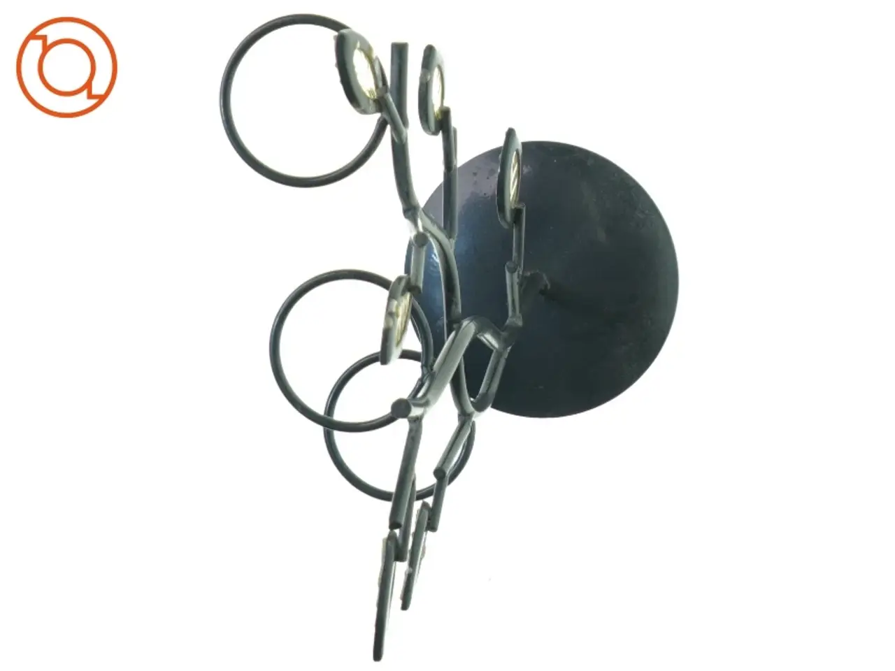 Billede 4 - Metal Lysestage Træ med lysegule facetslebede blade til fyrfadslys (str. 30 x 11 cm)
