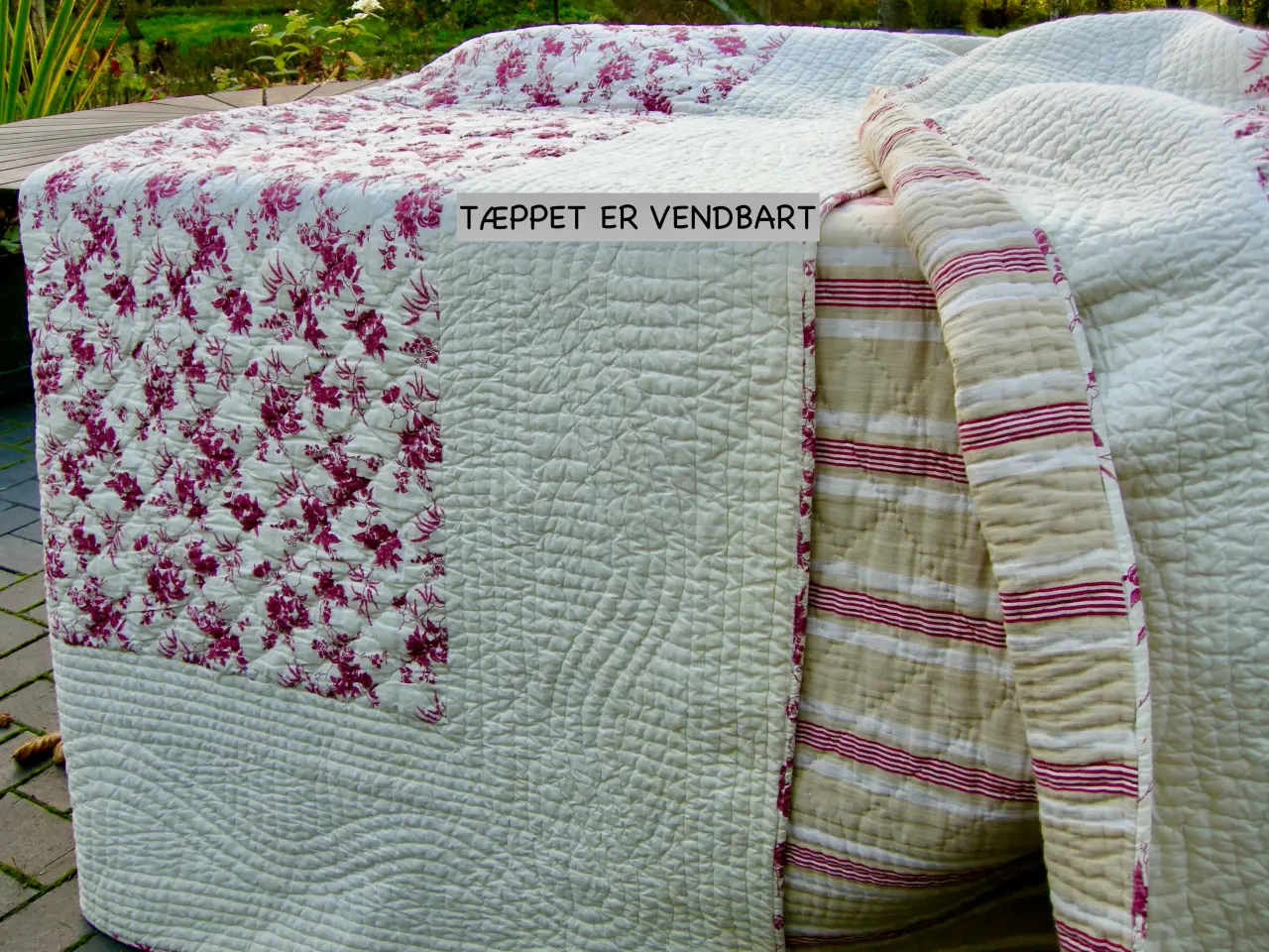 Billede 14 - Sengetæppe 270 x 245 Fransk vintage håndsyet quilt