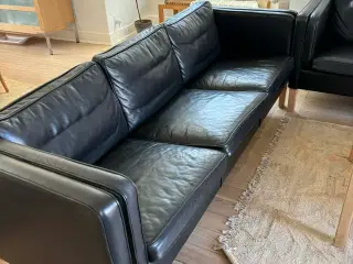 Designer sofa i sort læder