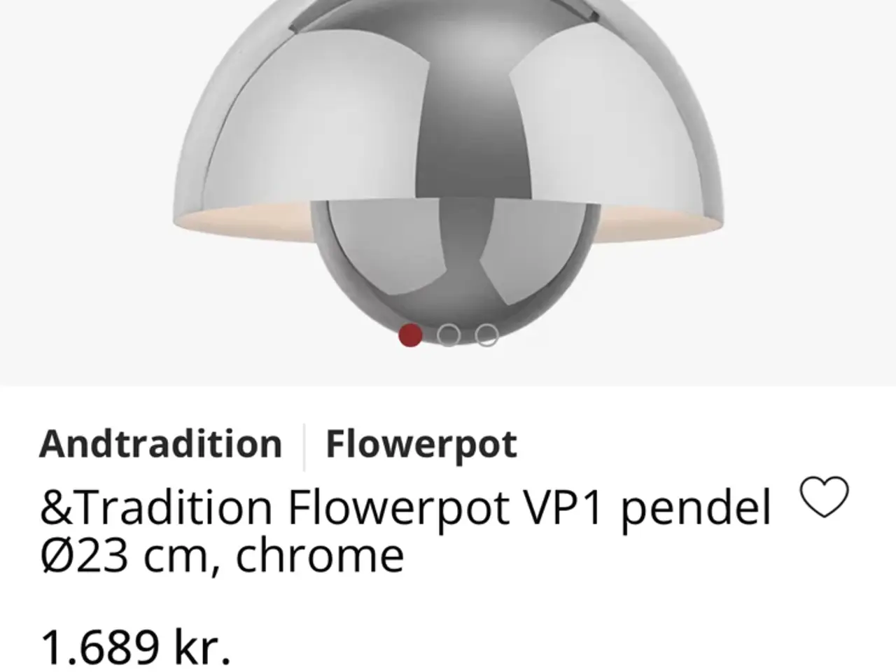 Billede 5 - Flowerpot Pendel VP1 Poleret Rustfrit Stål Ø23 cm,