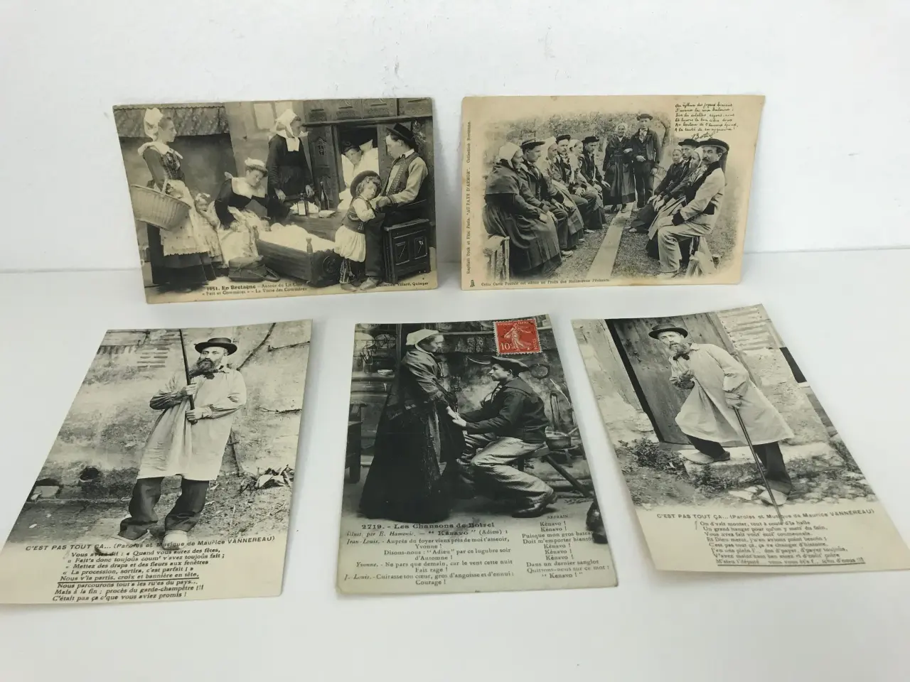 Billede 1 - 5 stk. vintage franske postkort