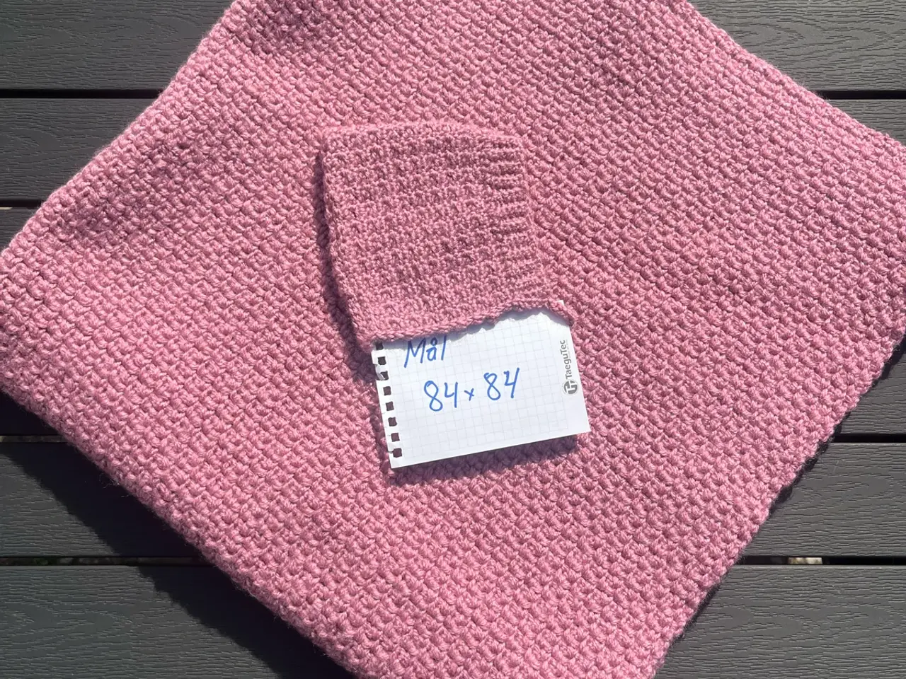 Billede 1 - Hæklet Babytæppe farven gammel rosa