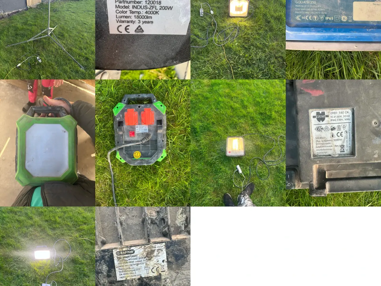Billede 1 - 5 stk. arbejdslamper, sælges samlet