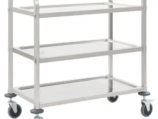 Køkkenvogn med 3 hylder 95x45x83,5 cm rustfrit stål
