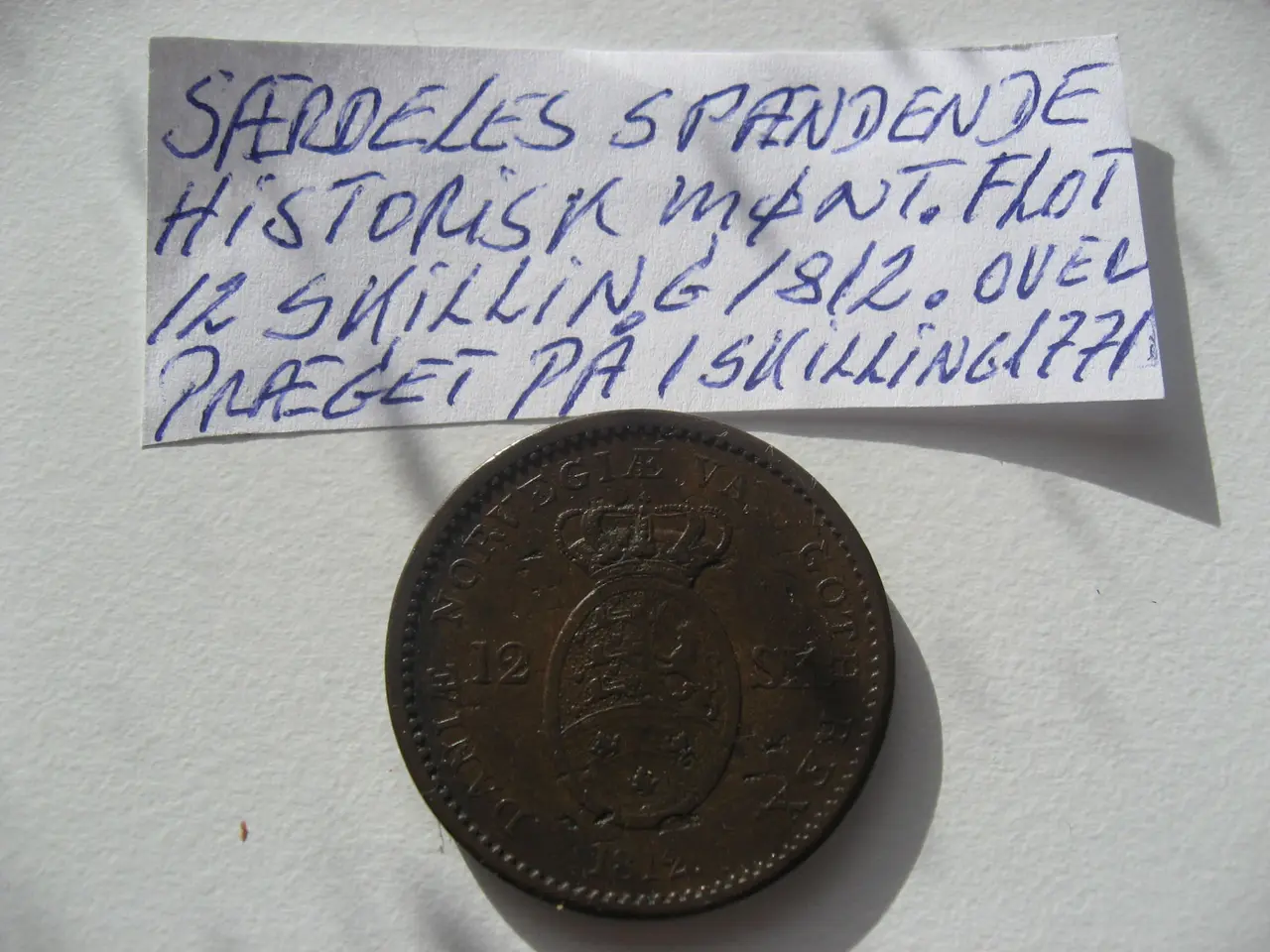 Billede 2 - Flot 12 Skilling 1812overpræget på 1 Skilling 1771