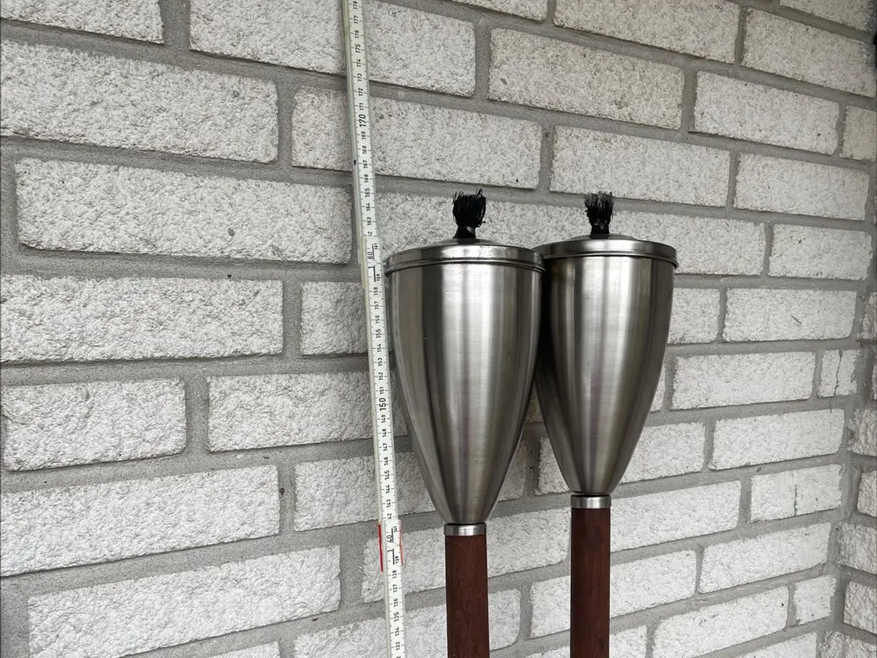 Billede 1 - Have fakler 162 cm i stål og ædeltræ