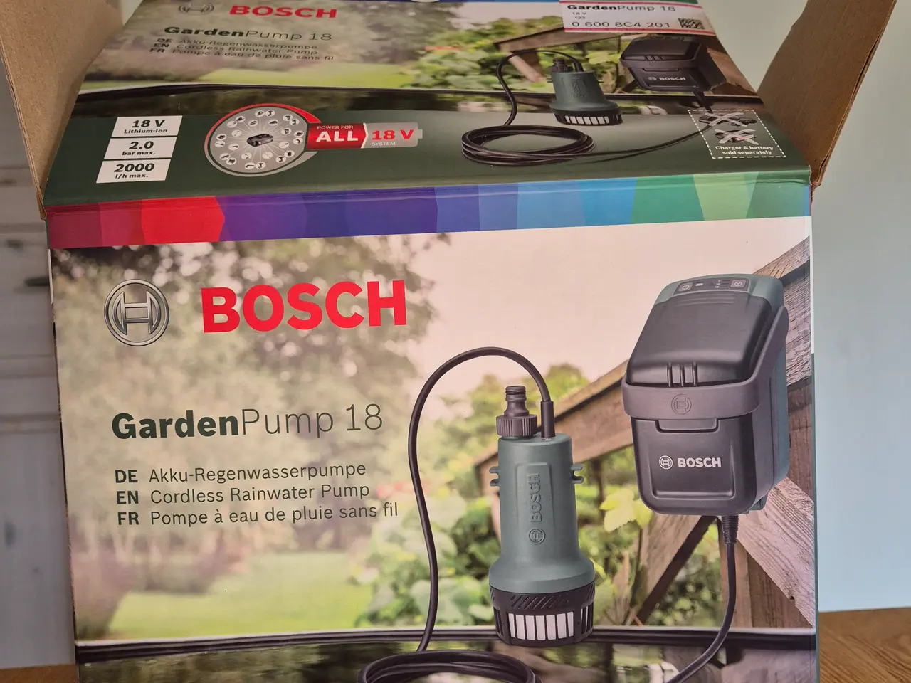 Billede 1 - Ny Bosch GardenPump 18V regnvandspumpe