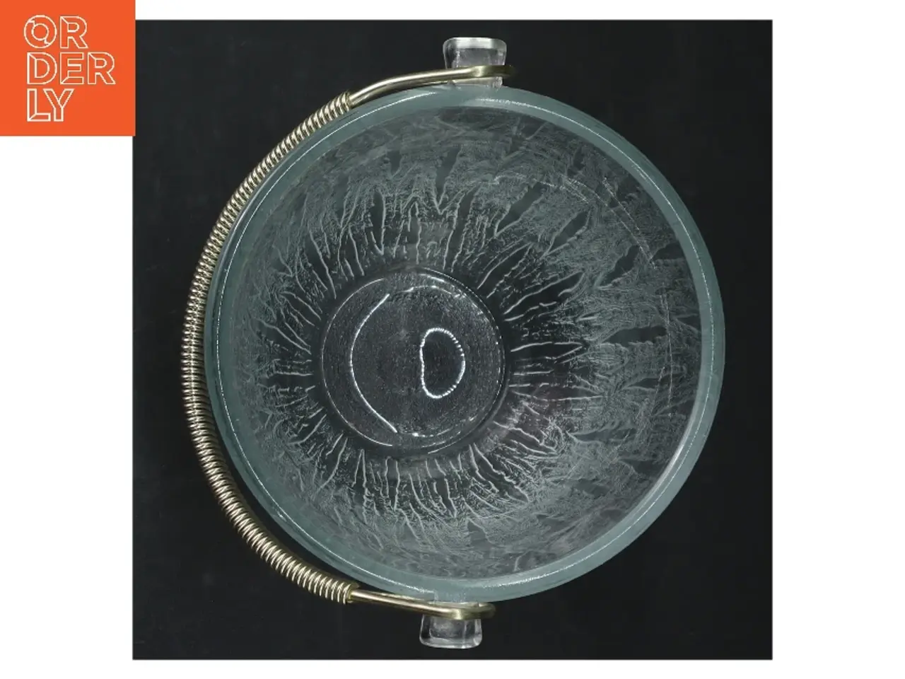 Billede 3 - Isterningespand i glas og metal (str. H. 13,5 cm. ø. 12,5 cm)