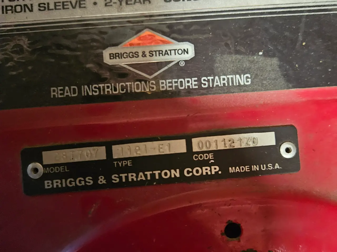 Billede 2 - B&S plænetraktor motor.