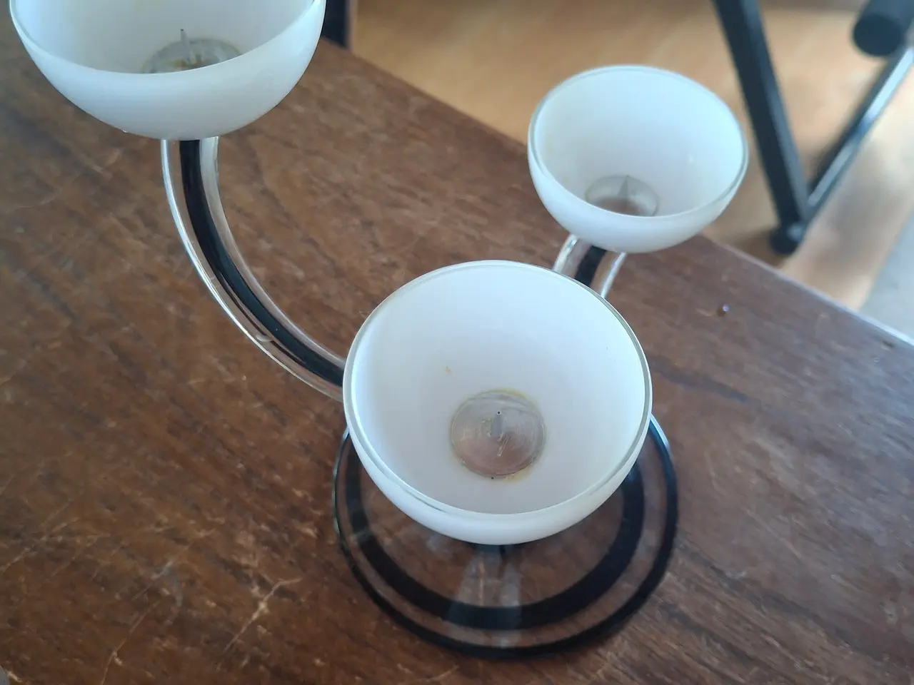 Billede 3 - Smuk tre armet glas lysestage