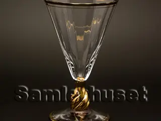 Ida m. guldkant Rødvinsglas. H:150 mm.