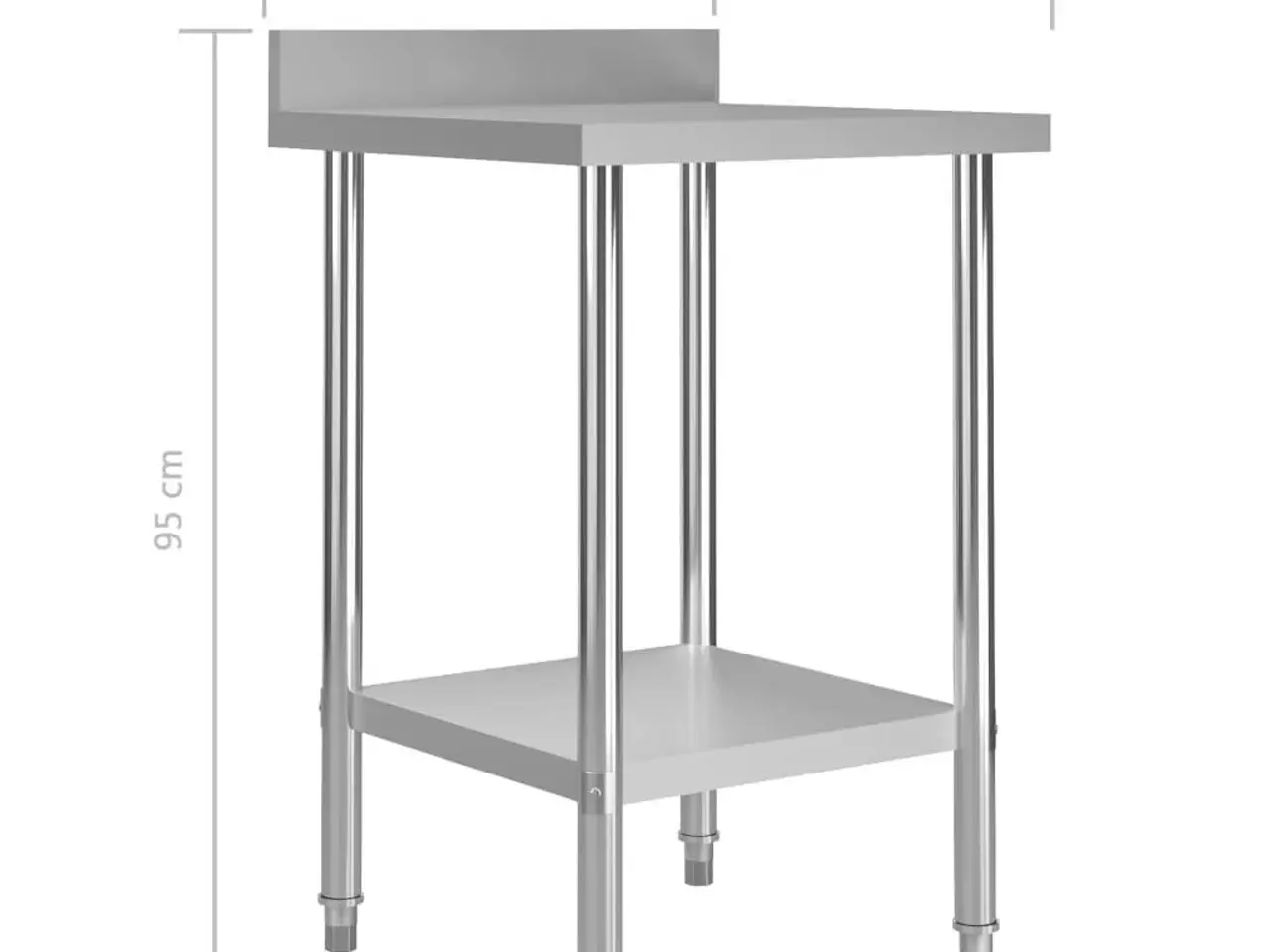 Billede 7 - Arbejdsbord til køkken med stænkplade 60×60×93 cm - rustfrit stål