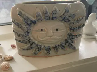 Vase med sol keramik vase