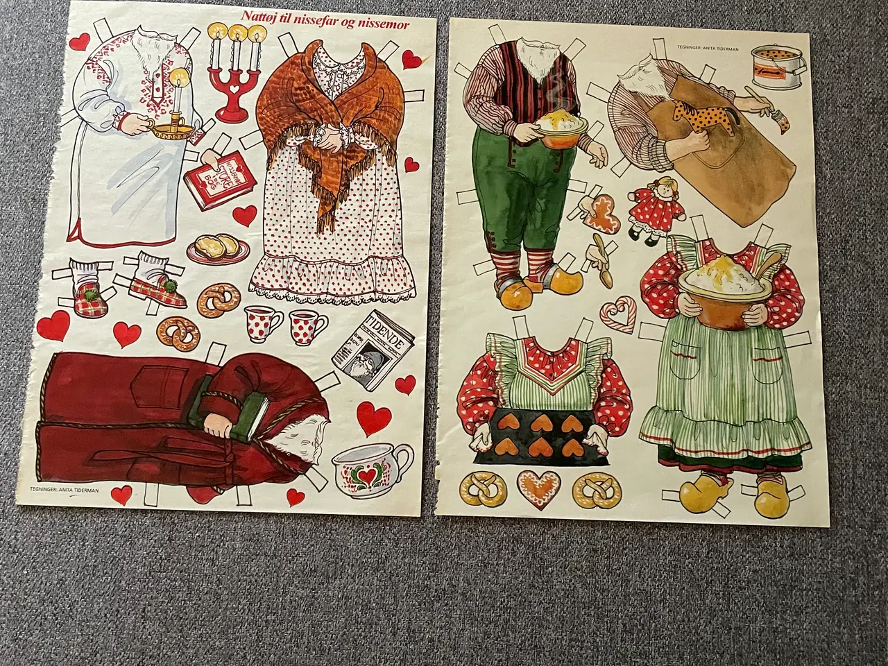 Billede 3 - 3 forskellige sæt jule påklædningsnisser med tøj