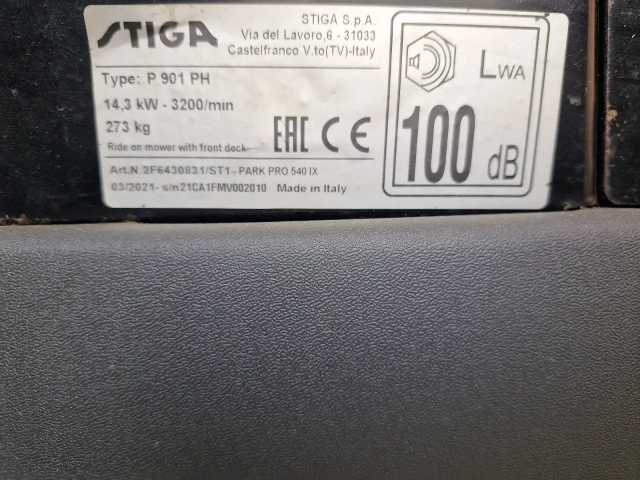Billede 14 - Stiga Park PRO 540IX m. 125 Combi EL Klippedæk