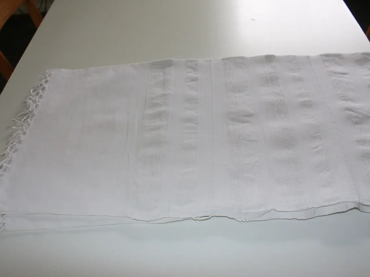 Billede 1 - Gammel hørlærredsdug, 120 x 210 cm