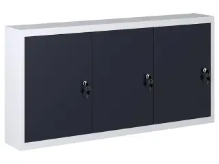 Vægmonteret værktøjsskab industriel stil metal grå og sort