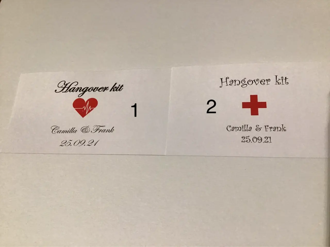 Billede 6 - Personlige labels med navne og dato til bryllup