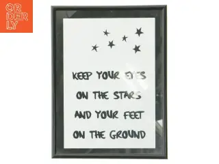 Sort billedramme med tekst (str. 19 x 25 cm)