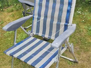 Camping stole 4 grå 6 blå/hvide