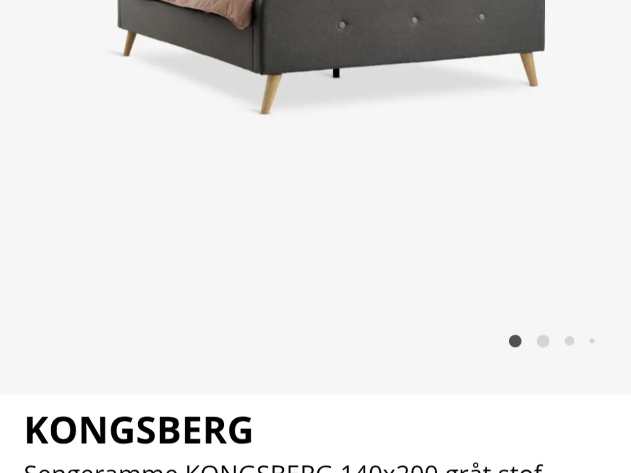 Billede 4 - Kongsberg seng Grå 140x200 incl. boxmadras & topma