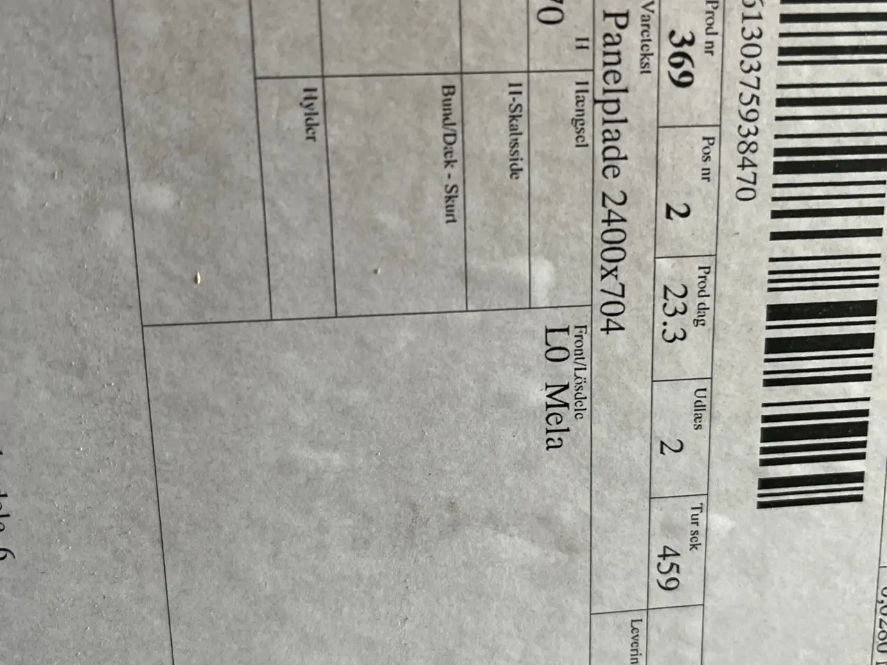 Billede 1 - 16mm hvid panelplade til køkken