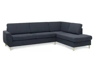 Thomas Højrevendt hjørnesofa med pufafslutning - Austin Blå