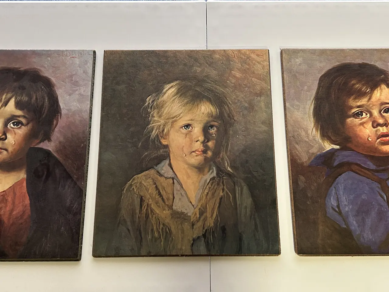 Billede 1 - 3 originale vintagetryk af De Grædende Børn